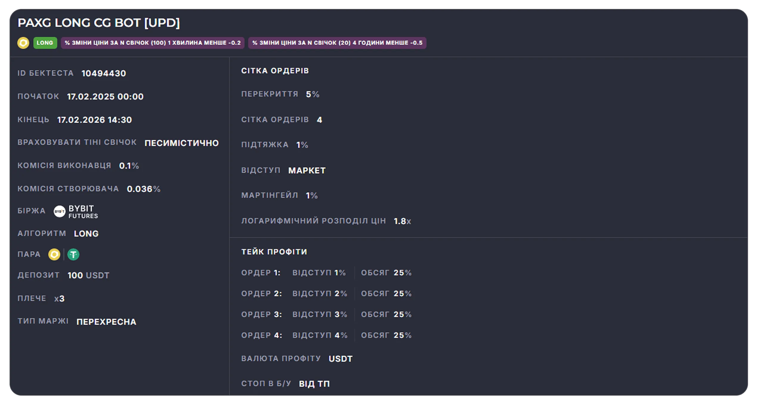 PAXG Long CG Bot